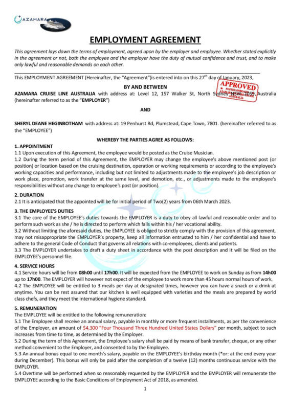 staffrecruitazamaracruise.info Mrs. Grace Vicks HR Manager Azamara